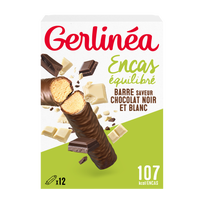 Barres encas saveur chocolat noir et blanc