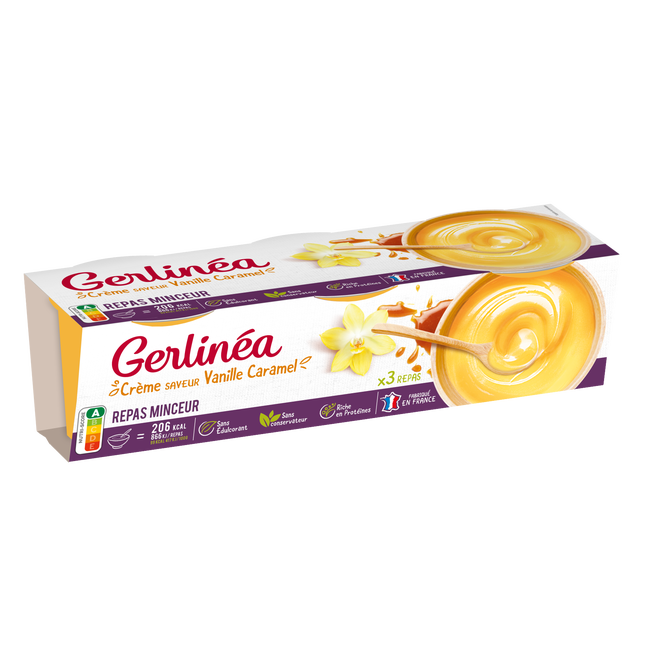 Gerlinéa - Crème Repas Minceur - Substitut de Repas Complet et Rapide -  Saveur : Vanille - 540 g(L'emballage peut varier)