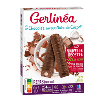 GERLINEA Barres repas chocolat saveur noix de coco