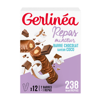Barres repas chocolat saveur noix de coco