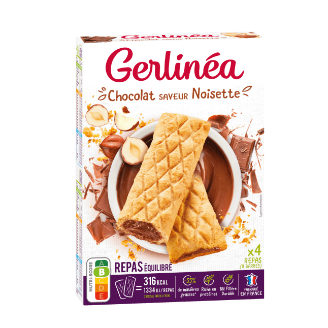 Barre repas minceur Céréales pépites chocolat GERLINEA : la boîte