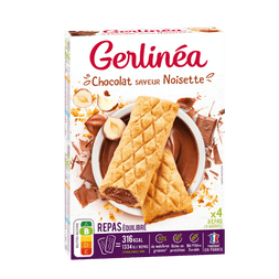 GERLINEA Barres fourrées chocolat saveur noisette