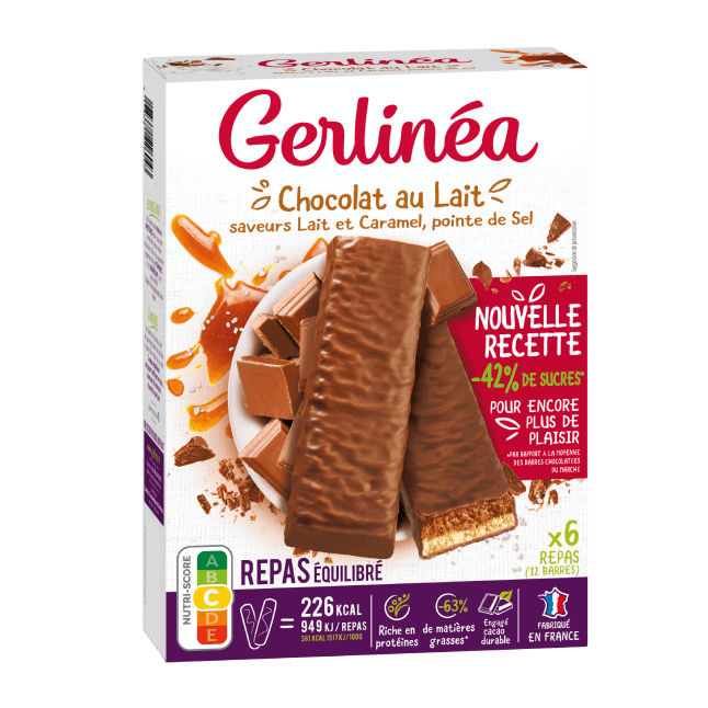 GERLINEA Barre banane chocolat riches en protéines 12x31g 372g pas