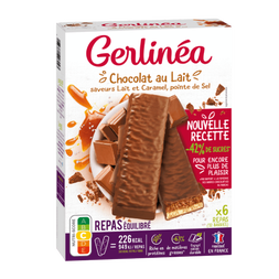 GERLINEA Barres repas chocolat & caramel pointe de sel