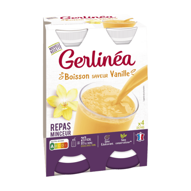 GERLINEA Repas minceur saveur vanille chocolat noisette 6x31g 186g