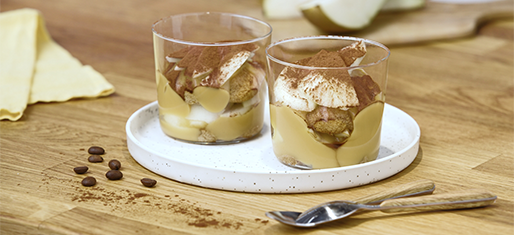 Verrines de Tiramisu à la poire