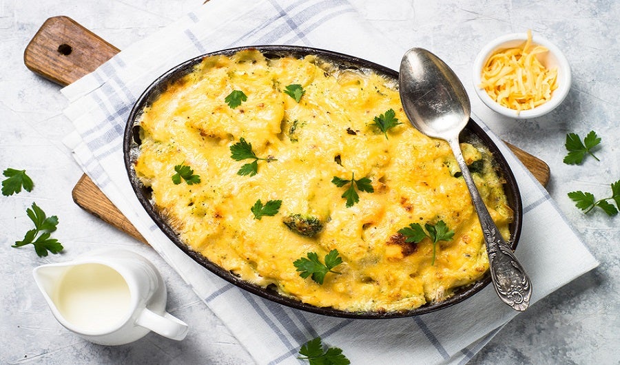 gratin de pâtes au parmesan